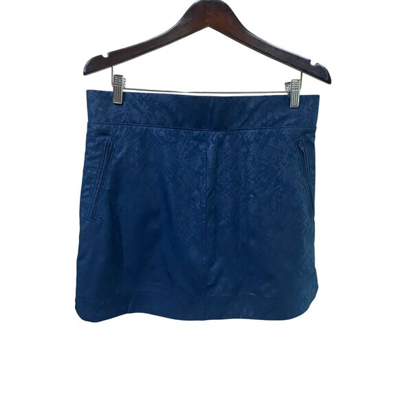 ORVIS Travel Skort Embossed Blue Print Shattered Glass Sz M - Picture 2 of 8